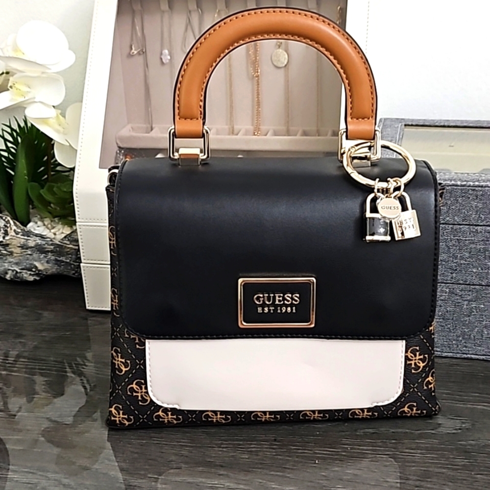 Guess monogram 1981 logo purse